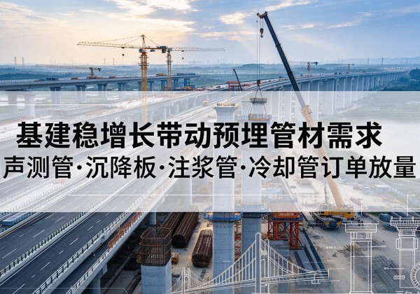 福海基建稳增长带动预埋监测管材需求，声测管、沉降板、注浆管订单持续放量